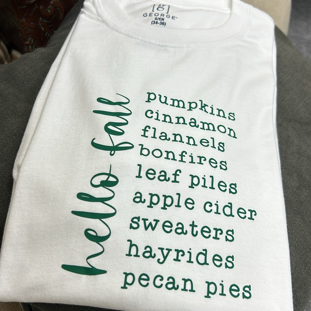 Custom Made White Tee for Fall - Picture 3 of 4